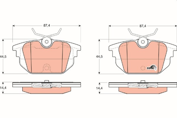 Bremsbelagsatz Scheibenbremse Cotec TRW GDB1333 FüR 146 145 Delta Barchetta Tipo-image