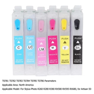 6 Colors Ink Cartridge With Permanent Chip Replacement Refill Cartridge Prin BUU