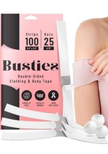 Busties Double-Sided Clothing  Body Fabric Tape, 100 Strips  25 Dots NEW
