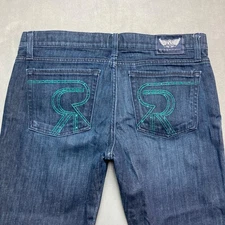 Rock & Republic Jeans Womens 30 Blue Stella Low Rise Striaght Stretch Denim USA