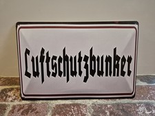 Luftschutzbunker Blechschild Deko WK2 Wehrmacht Militaria WW2 NVA Schild 30x20cm