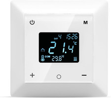Touchscreen Programmable Thermostat for Electric Floor Heating System, 7-Day Ti