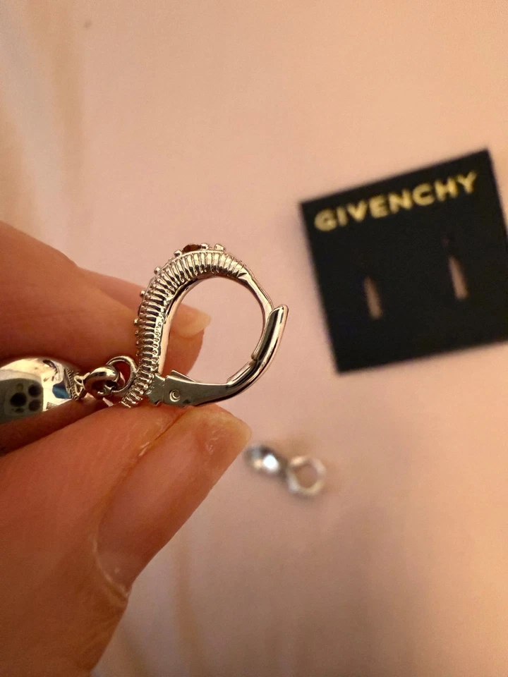 Signed Givenchy Designer Drop Earrings - Silver Plated - Image 4 of 4