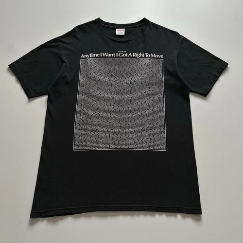 T shirt graphique Supreme 2011 Anytime I Want I Got A Right To Move grand noir