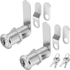 Cabinet Lock with Keys, 1-1/2" Long Cam Locks keyed 1-1/2 Inch, 2 Packs