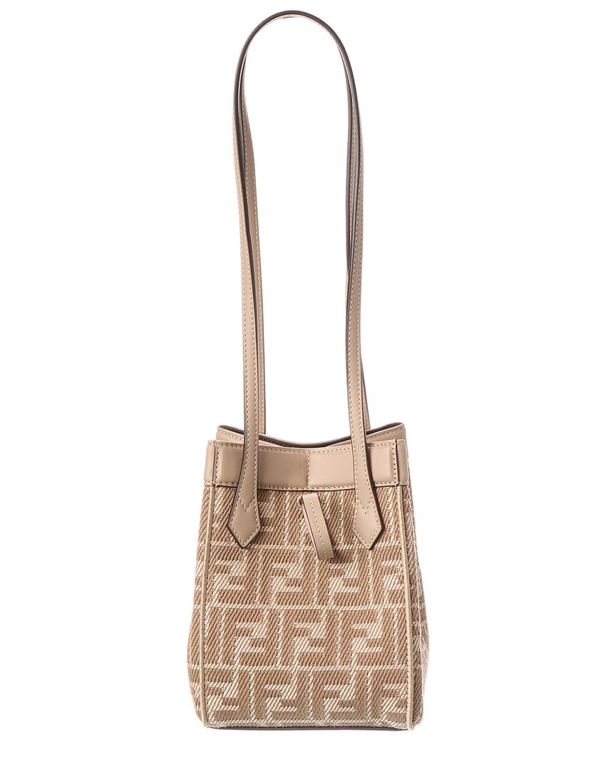 ショルダーバッグ・ポシェット FENDI Origami mini FF Jacquard fabric and leather shoulder b Fendi Origami Mini Ff Jacquard & Leather Shoulder Bag