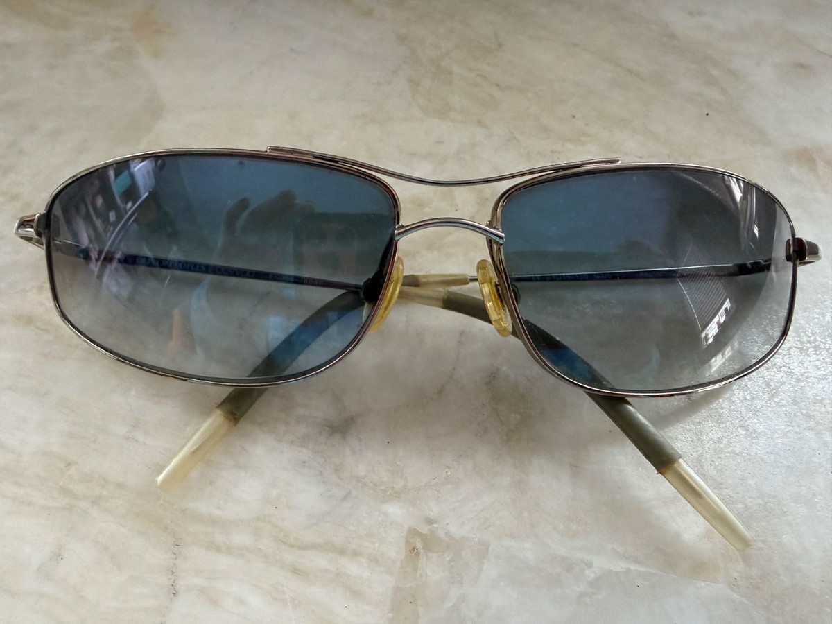 Oliver Peoples Nitro Sunglasses Silver Blue Gradient Aviator Frame