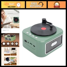 Retro Bluetooth Record Player Speaker, HiFi Stereo Sound, Portable Turntable for