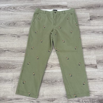 Lucky Brand Pants Mens 36x28 Green Chino Embroidered Guinness Toucan Beer