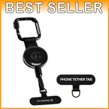 Retractable Phone Tether - Steel Line and Locking Carabiner