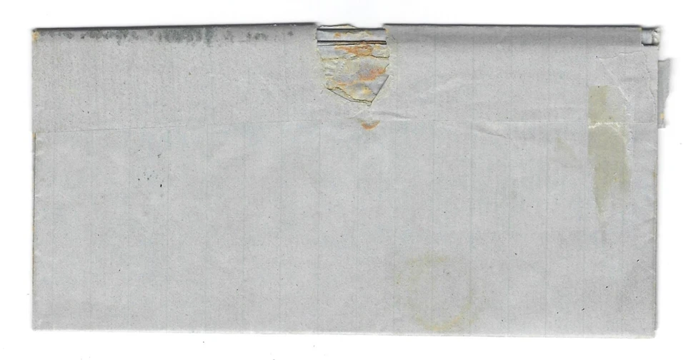 Peru 1861 Cover Lima-Valparaiso Chile Un Dinero Scott #9c Broken Zigzag Lines! - Image 3 of 4