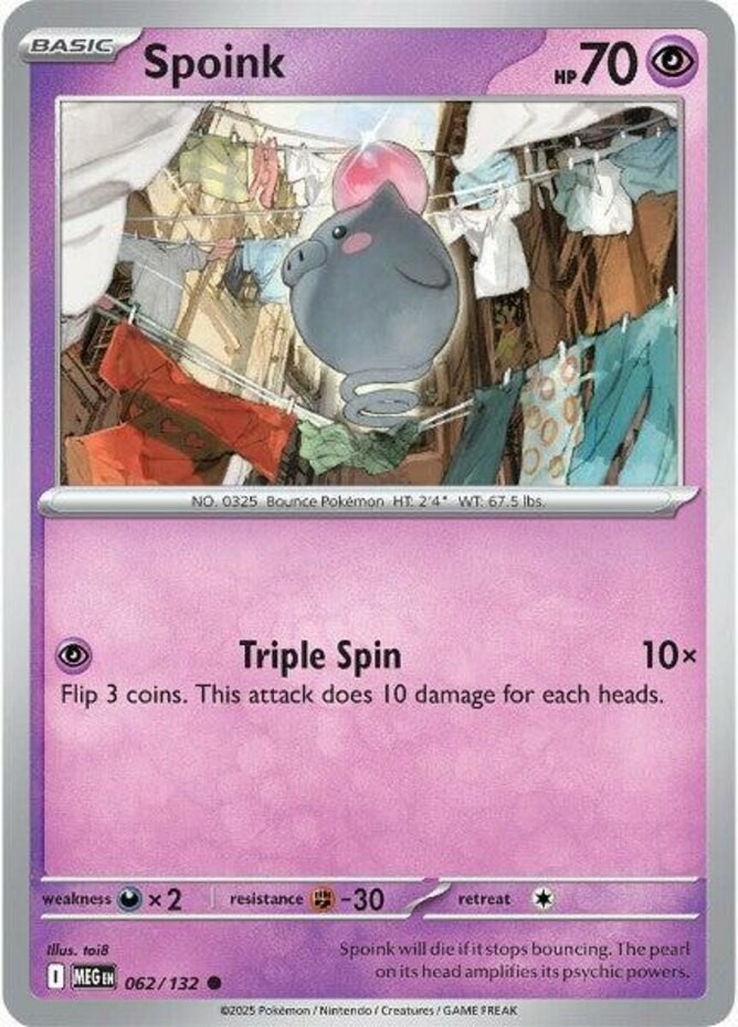 Pokemon Spoink - 062/132 - Common NM-Mint Mega Evolution Base Set
