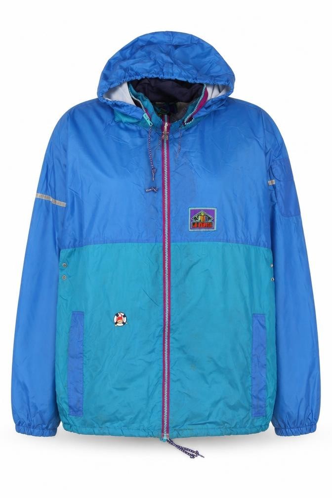 Jeantex Womens Windbreaker Jacket Size 16 Blue Short Long Sleeve Casual Full Zip