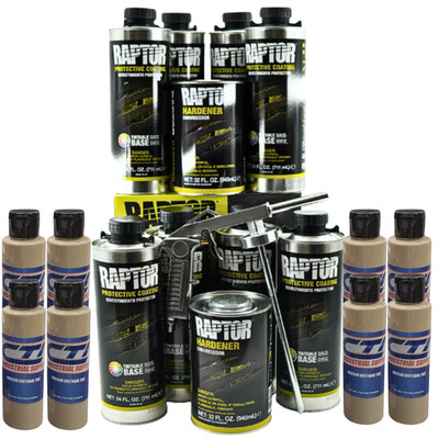 UPOL Raptor Sand Brown Urethane Spray-On Truck Bed Liner W/Free Spray Gun 8L