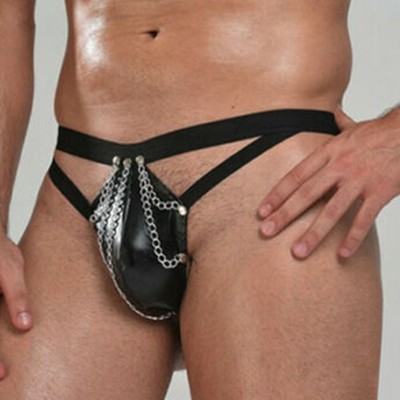 G-String Slip Unterhose Unterwäsche One Size Panty T-Back schwarz Bulge Pouch
