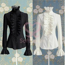 Fashion Womens Tops Ruffles Long Sleeve OL Office Shirt Frilly Cuffs Blouse