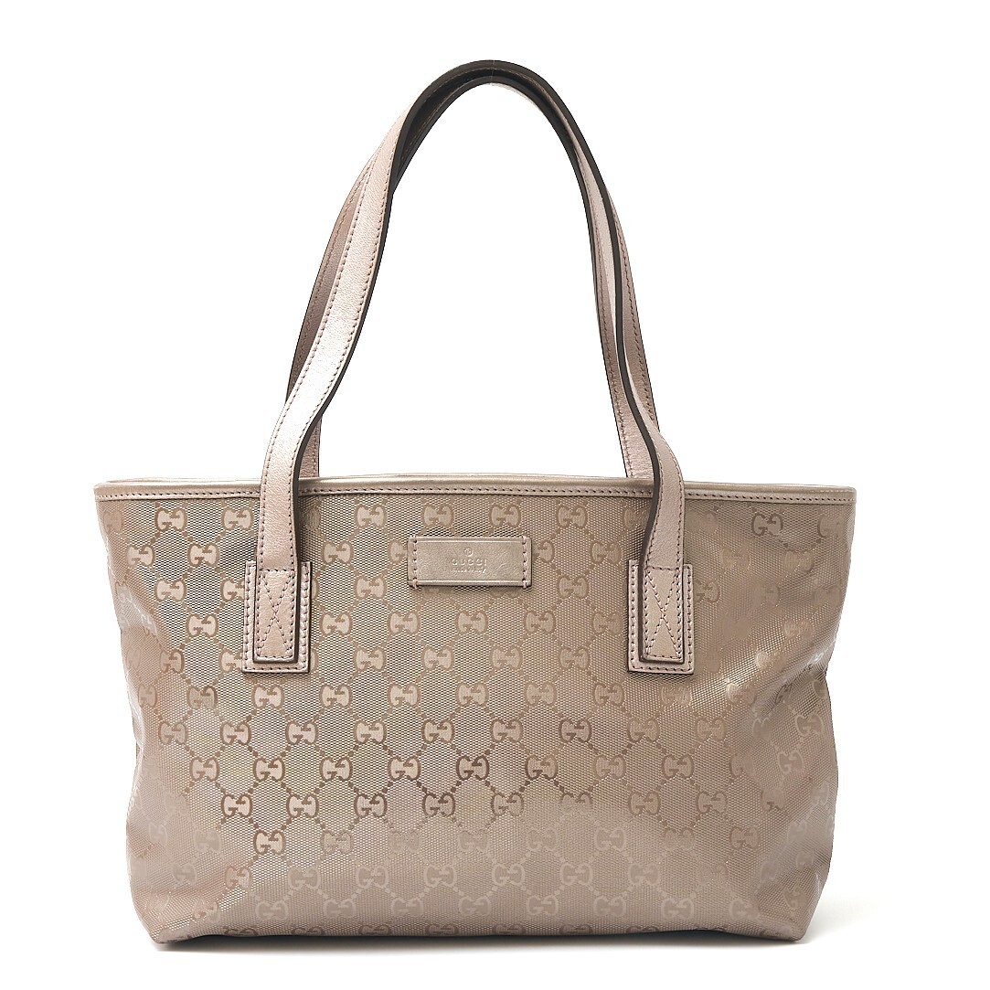Gucci GG Imprint Tote Bag in Metallic Brown with PVC Leather and 2-Way Carry