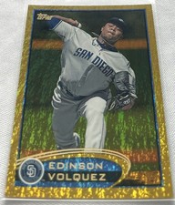 2012 Topps Series 2 Baseball Edinson Volquez San Diego Padres Gold Sparkle #477