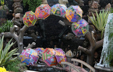 10 Lot Indian Antique Vintage Sun Shade Umbrella Hand Embroidered Parasol
