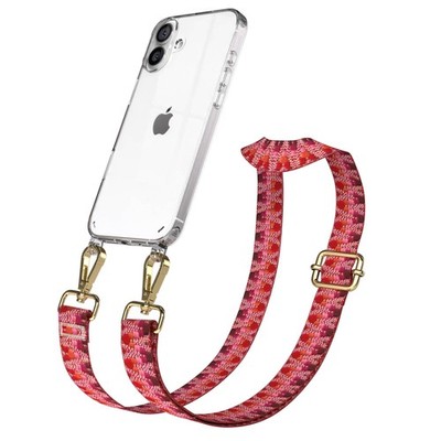 Hülle mit Band für Apple iPhone 16 Plus Cover Kette Berre / Rosa  Mix - Gold