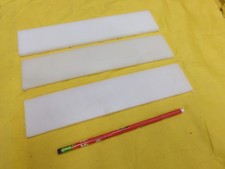 3 pc LOT of UHMW BAR machinable plastic flat sheet stock 1/4" x 2" x 10" LONG
