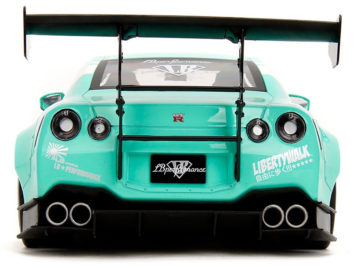 NISSAN GT-R (R35) LIBERTY WALK 2.0 RHD LIGHT BLUE 1/18 DIECAST BY