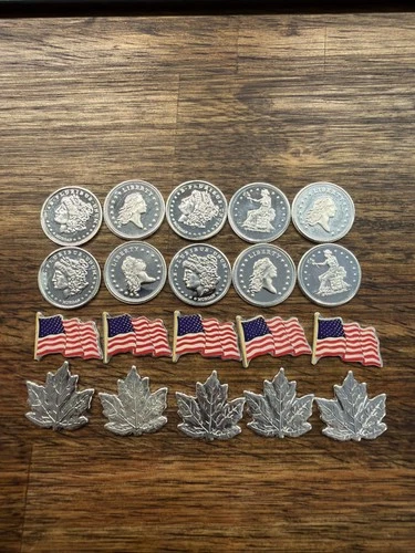 Lot of 20 - 1 Gram .999 Fine Silver Rounds & Art Bars