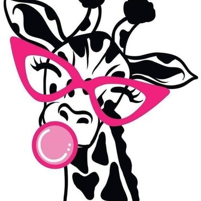 Handmade Coaster: Bubblegum Giraffe Pink Glasses, No Apologies