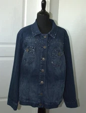 Vintage Gitano Women's Blue Denim Jean Jacket size 24W