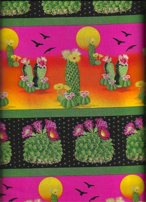 45'' 100%  cotton  floral fabric ''Desert Bloom Stripe''   by Blank Textiles