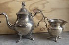 Vintage 1960s English Silver Mfg Corp Silver On Copper Tea /Coffee Pot& Creamer — photo 2