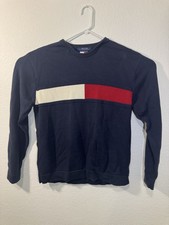 Tommy Hilfiger Sweater Men Large Navy Blue Tommy Flag Crewneck Vtg 90s Y2K