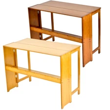 Bamboo Folding Desk Mid Century Modern Desk for Home Office Bedroom Small Space