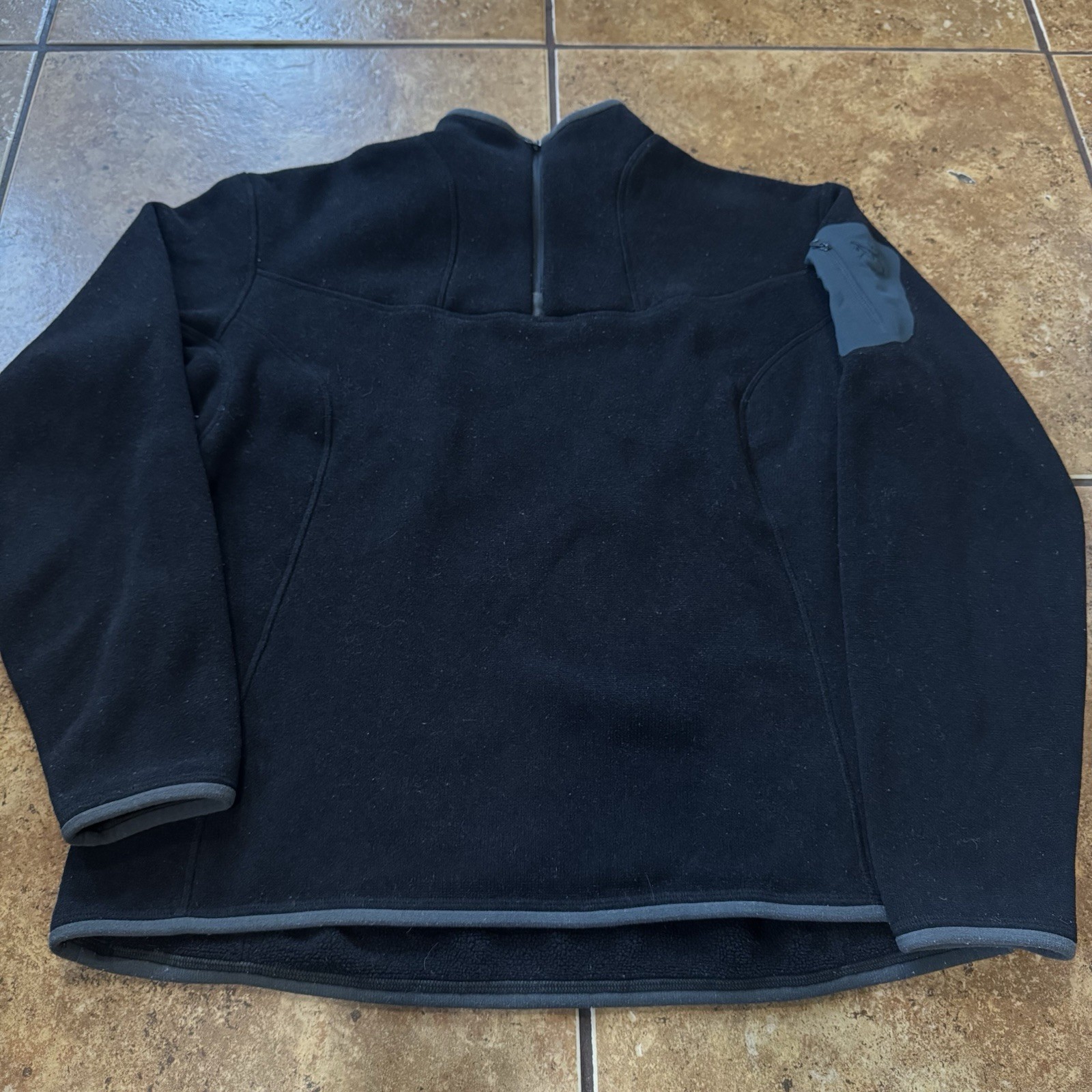 Giacca maglione Arc'Teryx donna pile coperto 1 4 zip taglia XL NERO pullover