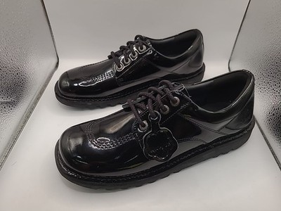 NEW Kickers Kick Lo Core Patent Leather Shoes - Black Size EU 41 US 10.5