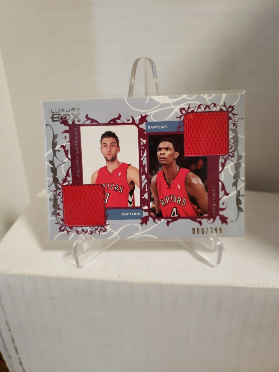 2006 Luxury Box Courtside Relics Dual Andrea Bargnani Chris Bosh 80/299 #CDR-BB