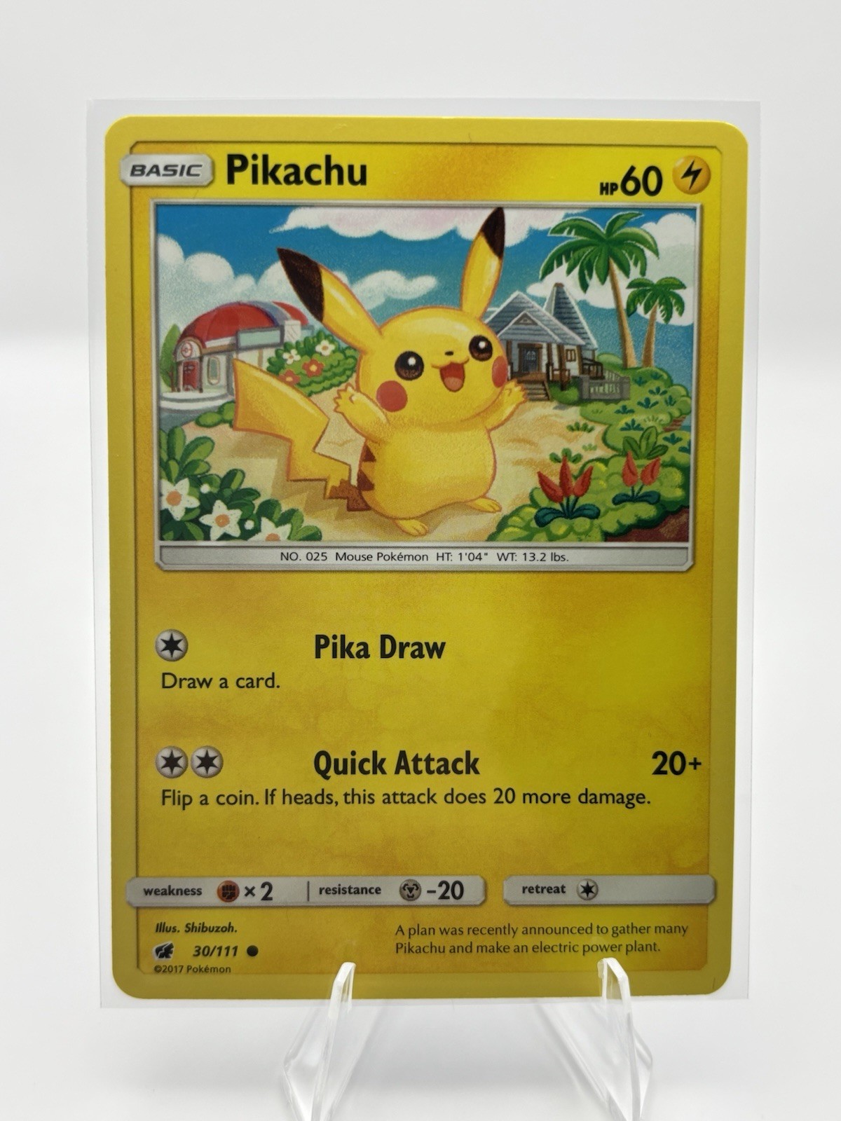Pikachu 30/111 Non Holo Common Crimson Invasion Pokemon Card NM