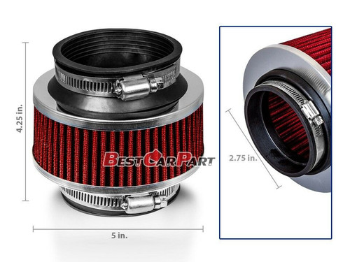 2.75" Inches Cold Air Intake Bypass Valve Filter 70mm RED Acura/Honda - Picture 1 of 1