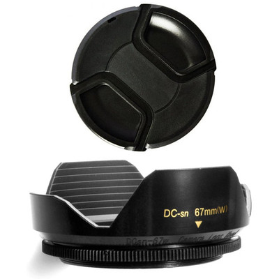 67mm Wide Lens Hood and Lens Cap for Canon EOS 7D 50D 60D 600D T3i 18-135mm, NEW