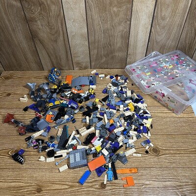LEGO & MEGA BLOK  Random Parts Pieces Blocks Bulk Lot About 1 Pound