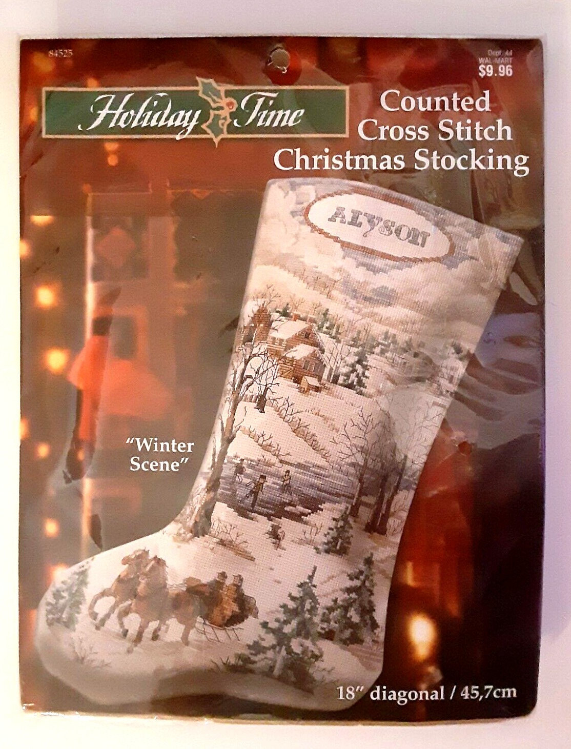 Holiday Time - Winter Scene Christmas Stocking - Holiday Cross Stitch Kit 84525