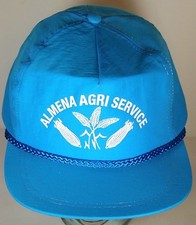 Vtg 1990s ALMENA AGRI SERVICE Agriculture Advertising SNAPBACK HAT NYLON CAP