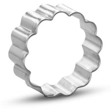 Mini Fluted Round Circle 1.5'' Cookie Cutter Metal