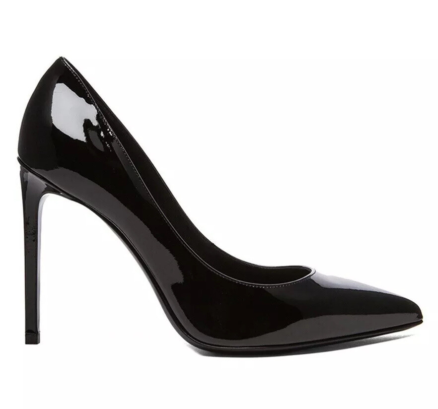 Saint Laurent Paris Skinny Pump Black Patent Size 39 $625