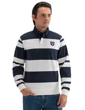BRIAN OAK LONDON Navy and White Striped Rugby Shirt