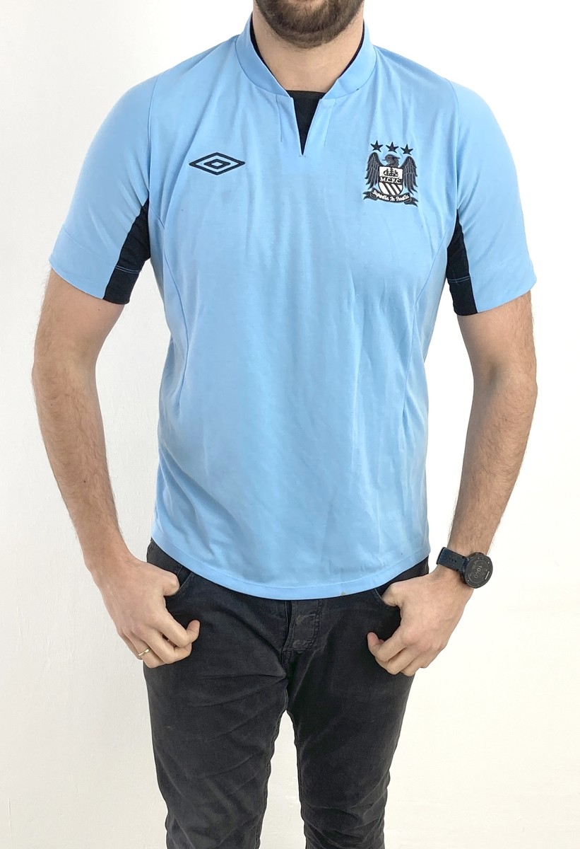 T-Shirt Vintage Umbro Manchester City - Homme Taille L - Bleu Classic