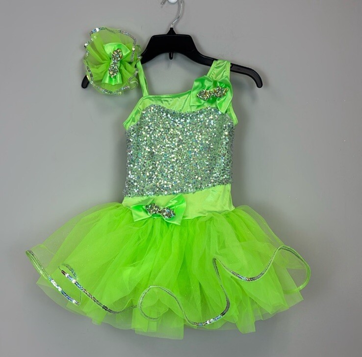 lime green tutu dress Custom Made Tutu Dresses – Unique Weddings & Hair I Go Again Wigs main image 1