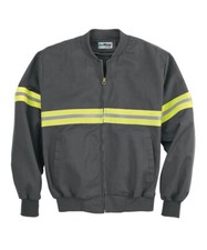 NEW UniWear 3XL Long Unlined Mechanics Shop Jacket Gray Safety Stripe UniFirst 