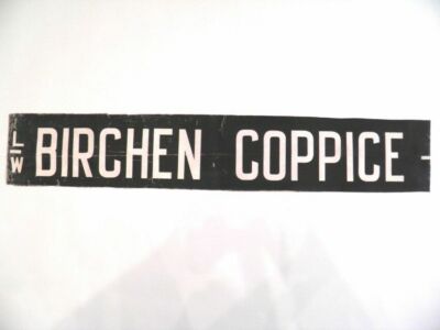 Vintage Siebdruck Leinen Ludlow Destination Bus Blind Birchen Coppice 