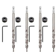 4Sets 3/8inch 9.5mm Hex Twist Step Drill Bit for Pocket Hole Drill Jig Guide Kit